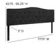 Black,King |#| Arched Button Tufted Upholstered King Size Headboard in Black Fabric
