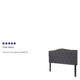 Dark Gray,Full |#| Arched Button Tufted Upholstered Full Size Headboard in Dark Gray Fabric