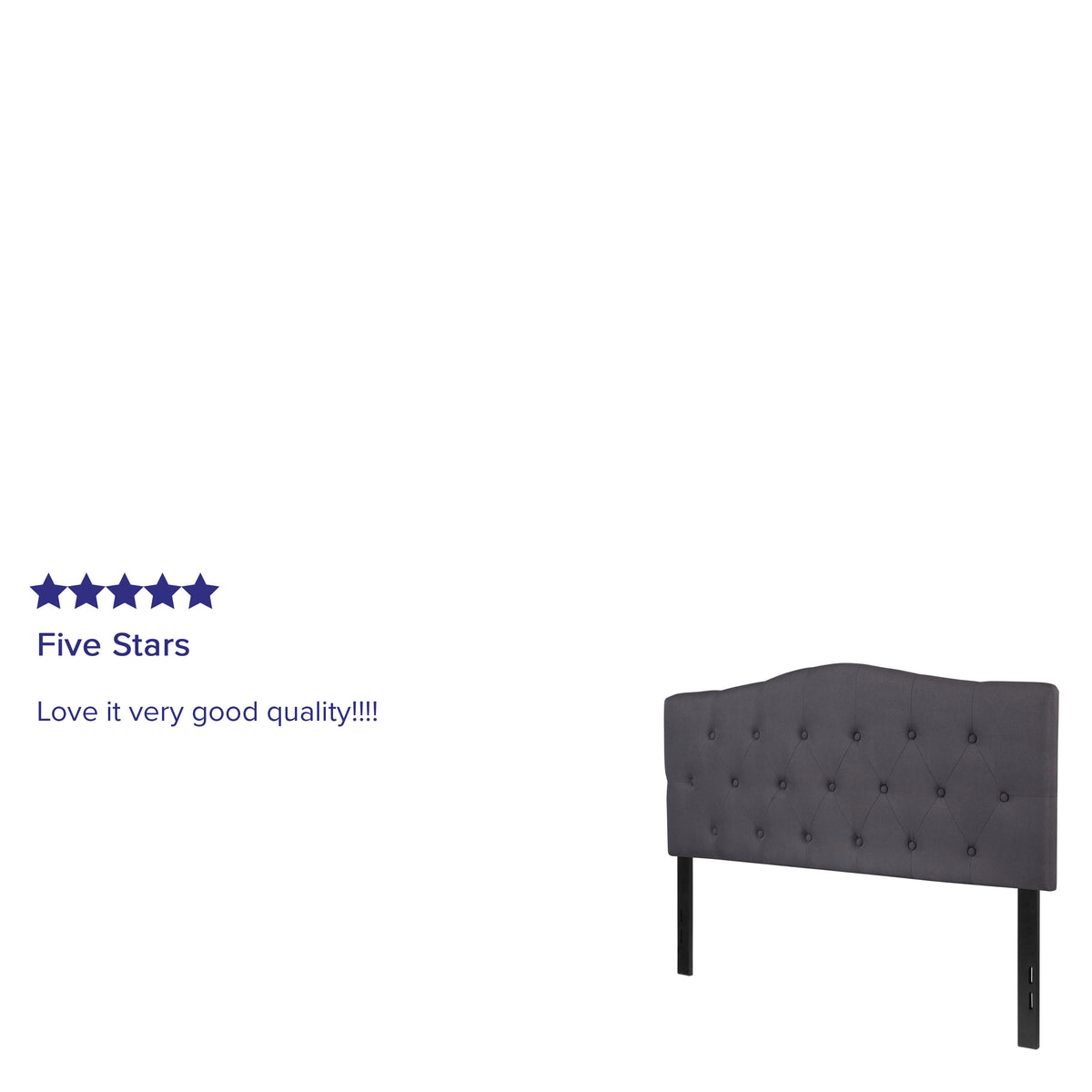 Dark Gray,Full |#| Arched Button Tufted Upholstered Full Size Headboard in Dark Gray Fabric