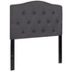 Dark Gray,Twin |#| Arched Button Tufted Upholstered Twin Size Headboard in Dark Gray Fabric
