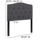 Dark Gray,Twin |#| Arched Button Tufted Upholstered Twin Size Headboard in Dark Gray Fabric