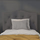 Dark Gray,Twin |#| Arched Button Tufted Upholstered Twin Size Headboard in Dark Gray Fabric