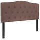 Camel,Full |#| Arched Button Tufted Upholstered Full Size Headboard in Camel Fabric