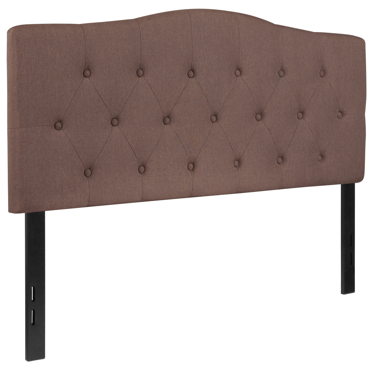 Camel,Full |#| Arched Button Tufted Upholstered Full Size Headboard in Camel Fabric