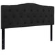 Black,Queen |#| Arched Button Tufted Upholstered Queen Size Headboard in Black Fabric