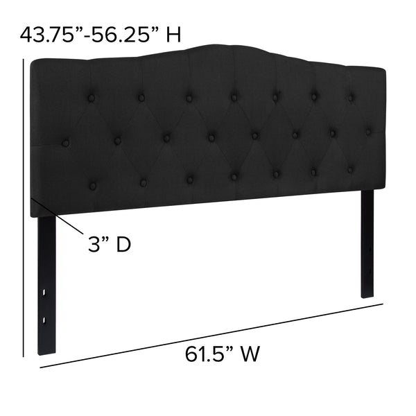 Light Gray,King |#| Arched Button Tufted Upholstered King Size Headboard in Light Gray Fabric