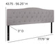 Light Gray,King |#| Arched Button Tufted Upholstered King Size Headboard in Light Gray Fabric