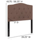 Camel,Twin |#| Arched Button Tufted Upholstered Twin Size Headboard in Camel Fabric