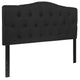 Black,Full |#| Arched Button Tufted Upholstered Full Size Headboard in Black Fabric