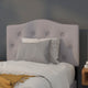 Light Gray,Twin |#| Arched Button Tufted Upholstered Twin Size Headboard in Light Gray Fabric