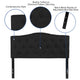 Black,Full |#| Arched Button Tufted Upholstered Full Size Headboard in Black Fabric