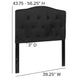 Black,Twin |#| Arched Button Tufted Upholstered Twin Size Headboard in Black Fabric