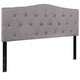 Light Gray,Queen |#| Arched Button Tufted Upholstered Queen Size Headboard in Light Gray Fabric