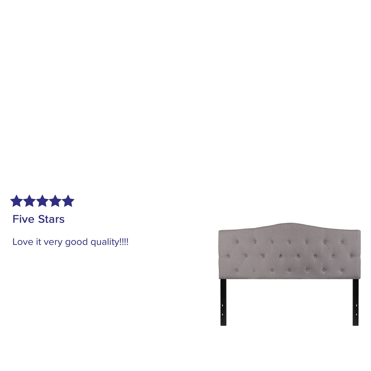 Light Gray,Queen |#| Arched Button Tufted Upholstered Queen Size Headboard in Light Gray Fabric