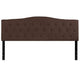 Dark Brown,King |#| Arched Button Tufted Upholstered King Size Headboard in Dark Brown Fabric