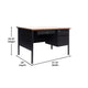 Walnut |#| Commercial Right Side Single Pedestal Desk-3 Locking Drawers in Walnut-30x48