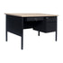 Cambridge Commercial Grade Single Pedestal Desk with Locking Drawers and Metal Frame