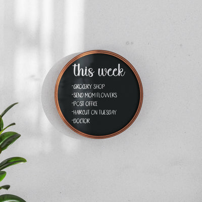 Canterbury Round Wall Mounted Magnetic Chalkboards for Home or Business with Eraser and Chalk, Set of 2 - View 2