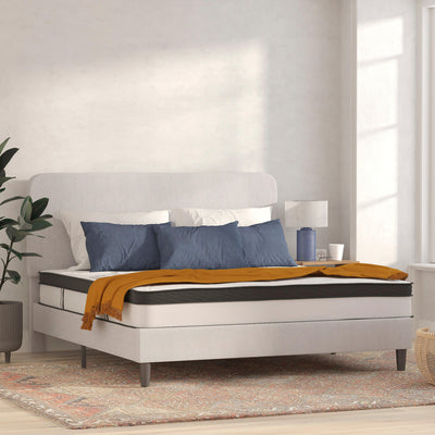 Capri Comfortable Sleep 10 Inch CertiPUR-US Certified Hybrid Pocket Spring Mattress, Mattress in a Box