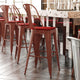Kelly Red/Red |#| All-Weather Bar Height Stool with Poly Resin Seat - Kelly Red/Red