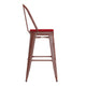 Kelly Red/Red |#| All-Weather Bar Height Stool with Poly Resin Seat - Kelly Red/Red