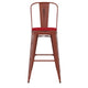 Kelly Red/Red |#| All-Weather Bar Height Stool with Poly Resin Seat - Kelly Red/Red