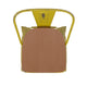Yellow/Teak |#| All-Weather Bar Height Stool with Poly Resin Seat - Yellow/Teak