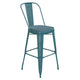Kelly Blue-Teal/Teal-Blue |#| All-Weather Bar Height Stool with Poly Resin Seat - Kelly-Blue Teal/Teal