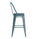 Kelly Blue-Teal/Teal-Blue |#| All-Weather Bar Height Stool with Poly Resin Seat - Kelly-Blue Teal/Teal