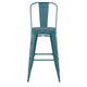 Kelly Blue-Teal/Teal-Blue |#| All-Weather Bar Height Stool with Poly Resin Seat - Kelly-Blue Teal/Teal