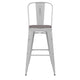 White/Gray |#| All-Weather Bar Height Stool with Poly Resin Seat - White/Gray