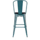 Kelly Blue-Teal/Black |#| All-Weather Bar Height Stool with Poly Resin Seat - Kelly-Blue Teal/Black