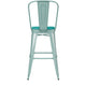 Mint Green/Mint Green |#| All-Weather Bar Height Stool with Poly Resin Seat - Mint Green