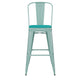 Mint Green/Mint Green |#| All-Weather Bar Height Stool with Poly Resin Seat - Mint Green