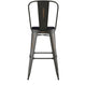 Copper/Black |#| All-Weather Bar Height Stool with Poly Resin Seat - Copper/Black