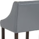 Light Gray LeatherSoft |#| 24inch High Walnut Counter Height Stool with Lt Gray LeatherSoft Accent Nail Trim