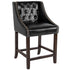 Carmel Series 24" High Transitional Tufted Walnut Counter Height Stool with Accent Nail Trim