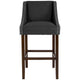 Charcoal Fabric |#| 30inch High Transitional Walnut Barstool with Accent Nail Trim in Charcoal Fabric