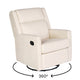 Cream |#| Manual Rocking Recliner Chair with 360° Swivel and Gliding Motion in Cream