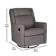 Dark Gray |#| Manual Rocking Recliner Chair with 360° Swivel and Gliding Motion in Dark Gray