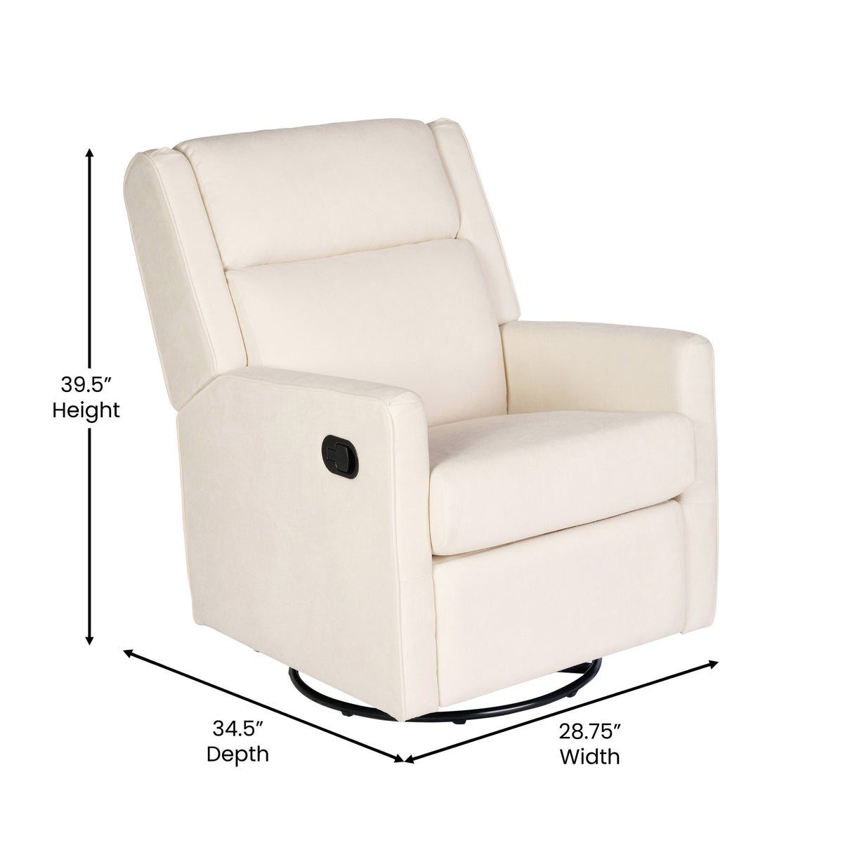 Cream |#| Manual Rocking Recliner Chair with 360° Swivel and Gliding Motion in Cream