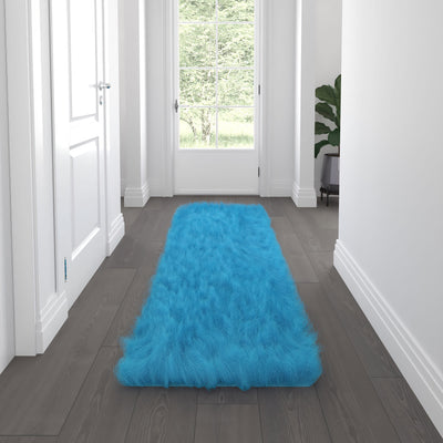 Chalet Collection Faux Fur Area Rug with Polyester Backing for Living Room, Bedroom, Playroom