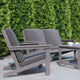 Gray |#| All-Weather Poly Resin Adirondack Style Chair & Cushions - Gray/Gray