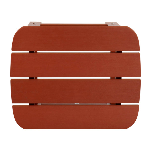 Red |#| All-Weather Poly Resin Adirondack Side Table in Red - Patio Table