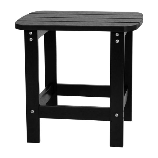 Black |#| All-Weather Poly Resin Adirondack Side Table in Black - Patio Table