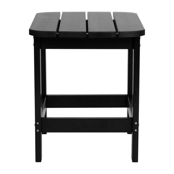 Black |#| All-Weather Poly Resin Adirondack Side Table in Black - Patio Table
