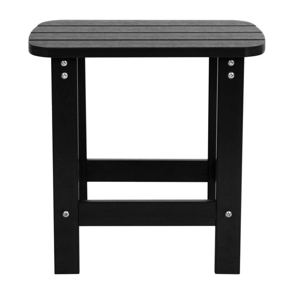 Black |#| All-Weather Poly Resin Adirondack Side Table in Black - Patio Table