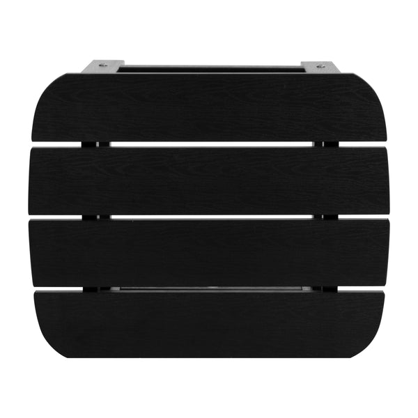 Black |#| All-Weather Poly Resin Adirondack Side Table in Black - Patio Table