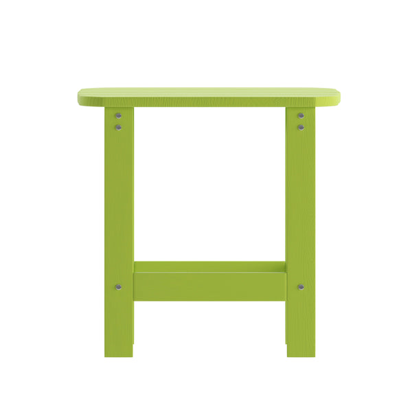 Lime |#| All-Weather Poly Resin Adirondack Side Table in Lime - Patio Table