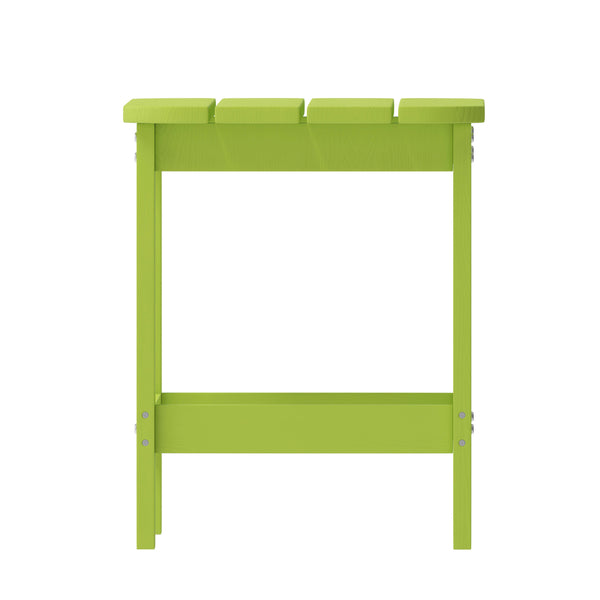 Lime |#| All-Weather Poly Resin Adirondack Side Table in Lime - Patio Table